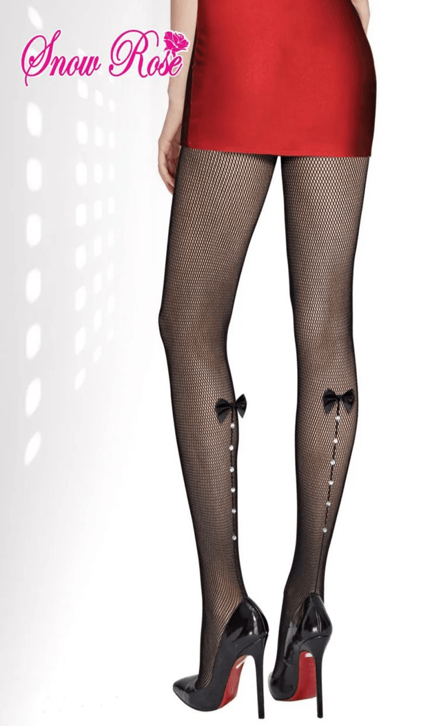 Collant résille strass et noeud Taille unique 42 au 56