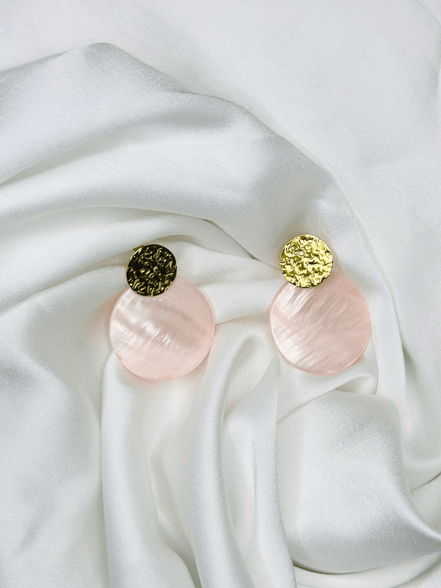 33-Boucles d'oreilles pendantes pierre nacrée