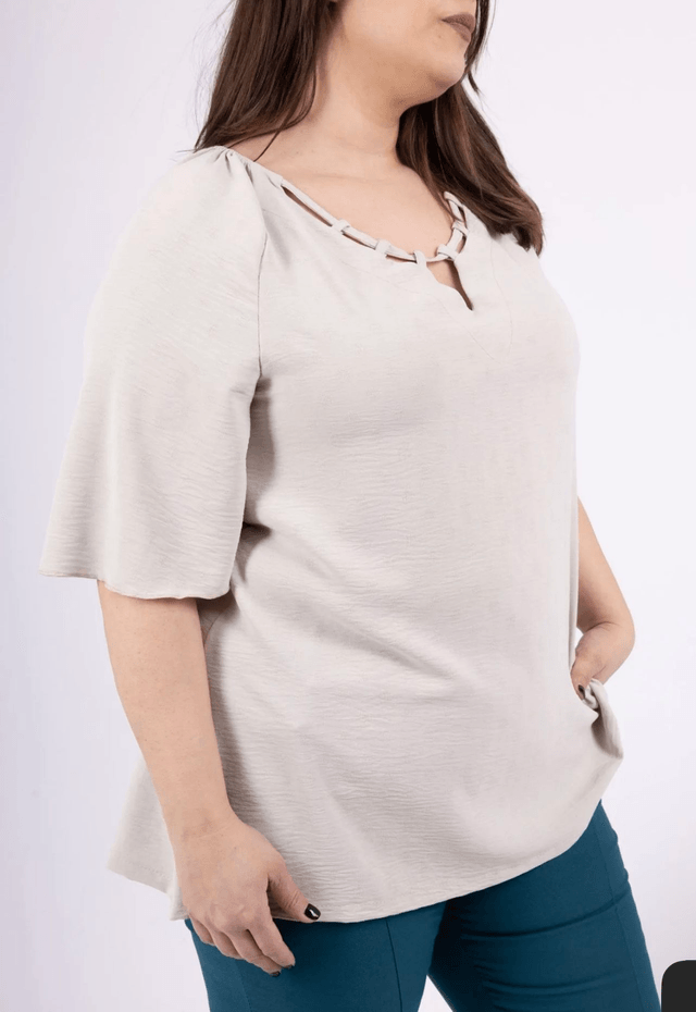 510-Blouse col ajouré 2W 