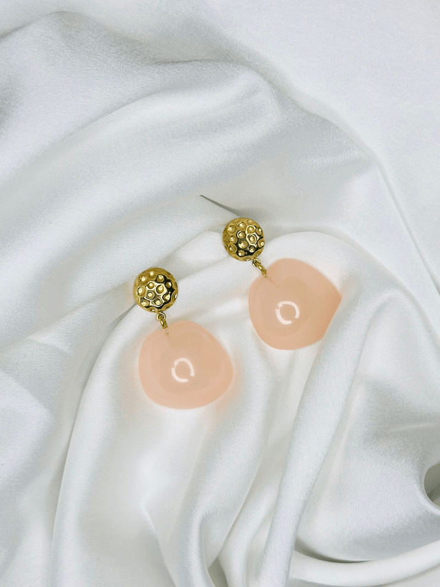 29- Boucles d 'oreilles pendantes effet pierre 