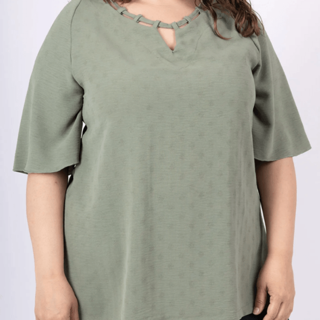 510-Blouse col ajouré 2W 
