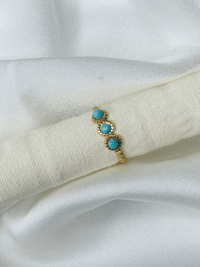 63-Bague réglable 3 pierres 