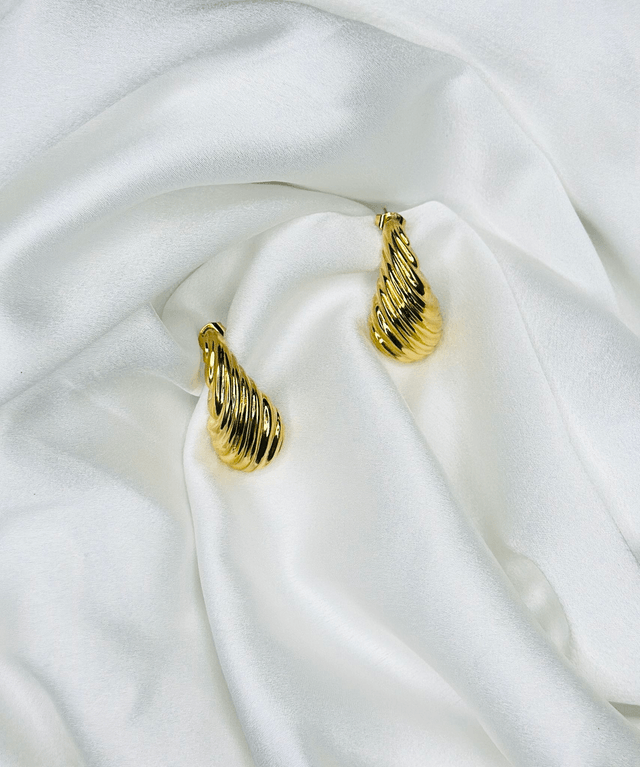 28- Boucles d'oreilles gouttes texturées