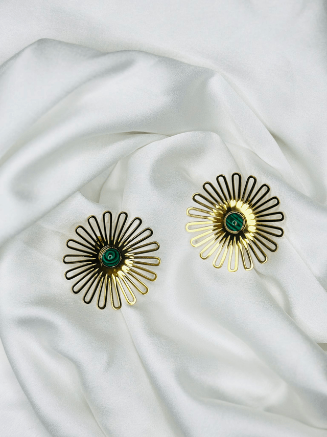 43-Boucles d'oreilles puce fleur 