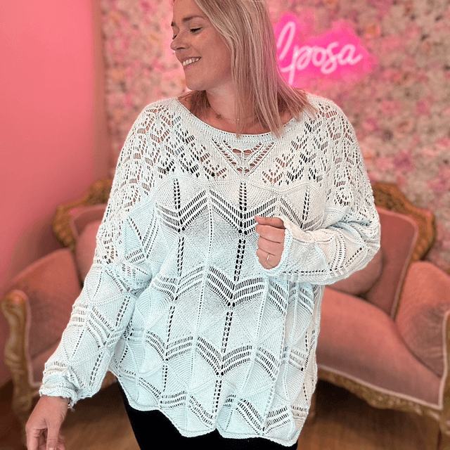 Pull crochet manches chauve souris Taille unique du 42-52