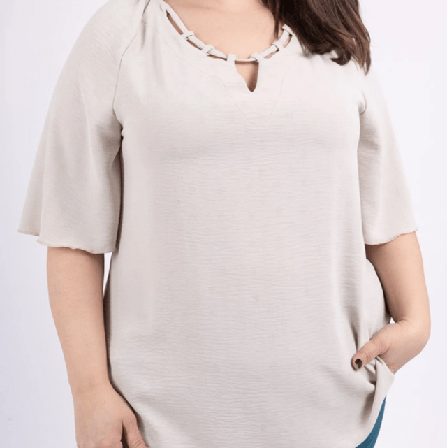 510-Blouse col ajouré 2W 