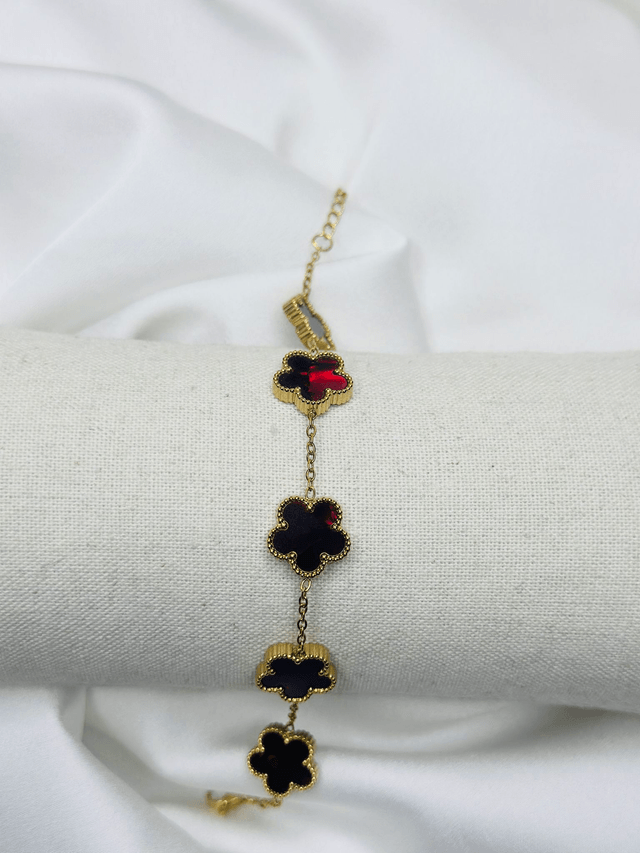 55-Bracelet fleur rouge 