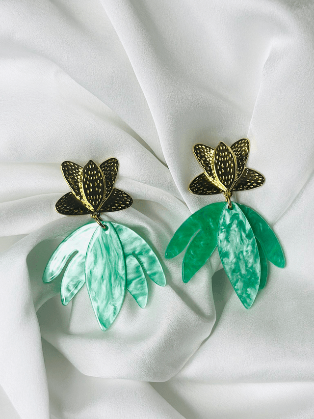 19-Boucles d'oreilles pendantes feuille