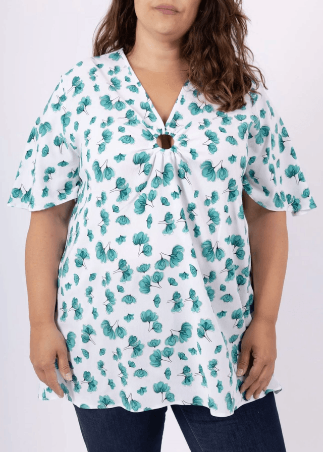 5133-Tunique 2W fleurie pailleté 