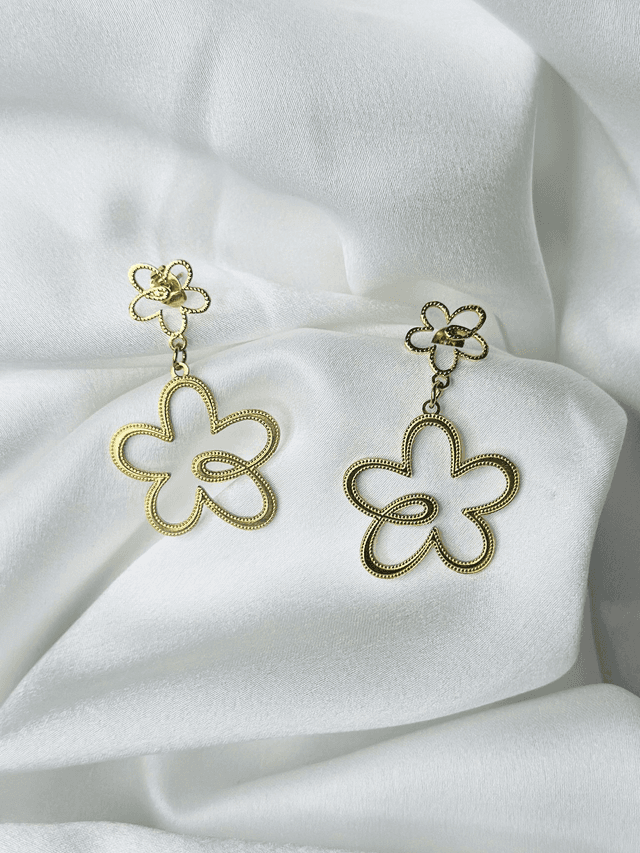 35-Boucle d&#039;oreilles pendant fleur 