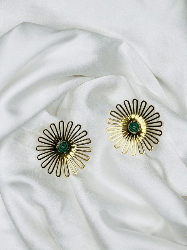 43-Boucles d&#039;oreilles puce fleur 