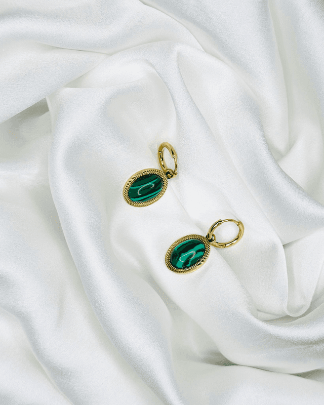 30-Boucles d &#039;oreilles anneaux pierre ovale 